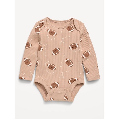 Printed Long-Sleeve Ribbed Bodysuit for Baby