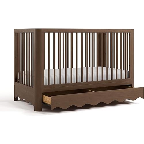 Storkcraft Casablanca 5-in-1 Convertible Crib with Drawer, Hazelnut