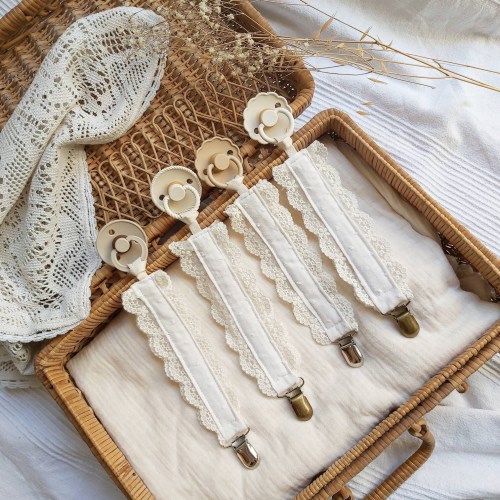 Lace pacifier clip