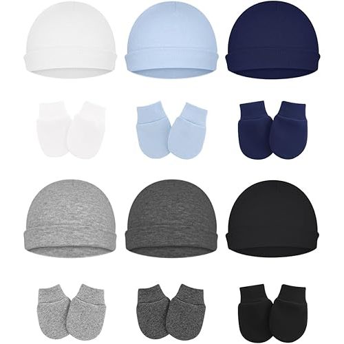 Cute Baby Mittens Newborn, No Scratch Baby Boy Mittens, Baby Girl Hat Gloves for Toddlers, Infant, Newborn