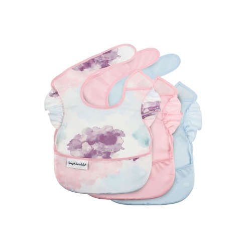 Mess-Proof and Waterproof Baby Food BPA-Free Bib w/Adjustable Closure 3pc - Solids