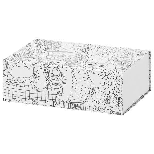 SKOGSDUVA Box - patterned/multicolor 9 ¾x6 ¾x3 ¼ "