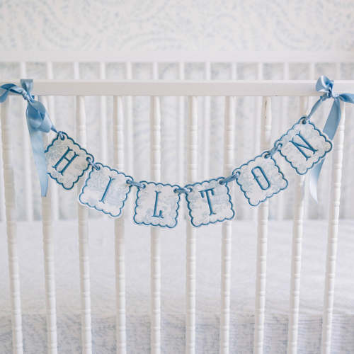 Blue Toile Name Banner – The Little Lamb House