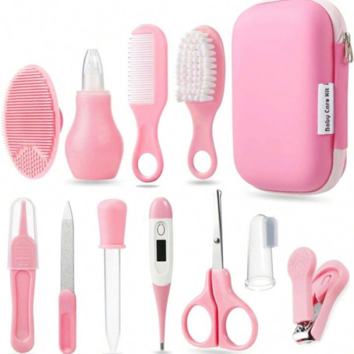 PandaEar Baby Healthcare &Amp; Grooming Kit - Baby Safety Set Comb, Brush, Finger Toothbrush, Nail Clippers, Scissors, Nasal Aspirator - Nursery Care Kit (Blue) | SHEIN USA