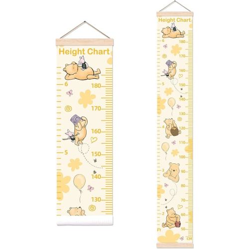 Classic Winnie Height Chart for Wall Decor, Cute Winnie Decor Height Chart for Boys Girls, Height Measurement for Bedroom Wall Hanging, Perfect for Toddler Nursery Room Decor Height Wall Chart