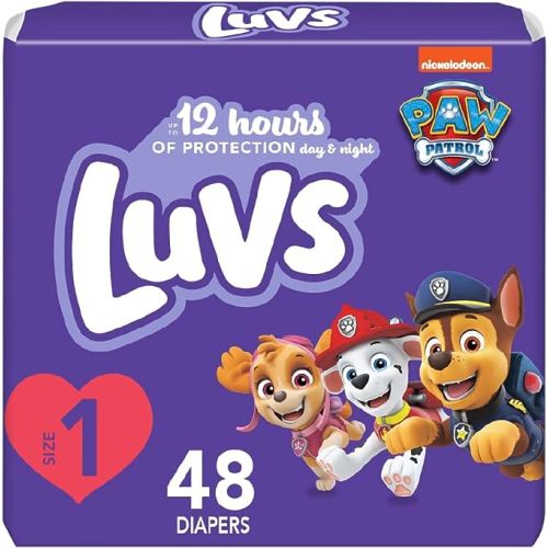 Luvs Size 1 Baby Diapers, Platinum Protection Bluey Diapers for Day & Night, Size 1, 48 Count (Packaging May Vary)
