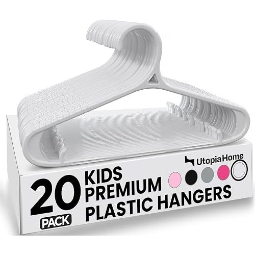 Utopia Home Kids Hangers 20 Pack – 11 Inch Non-Slip Baby Hangers White