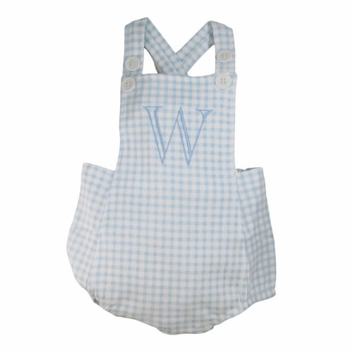 Baby Boys Sunsuit Blue Gingham Summer Romper