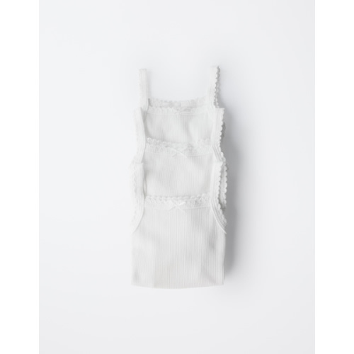 THREE-PACK OF RIBBED STRAP BODYSUITS - Oyster-white | ZARA United States