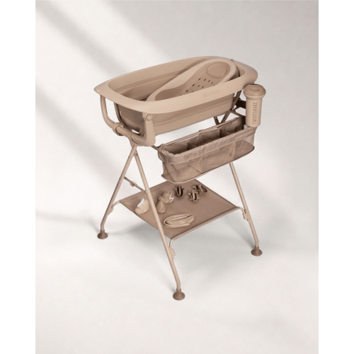 Luxury Bath Kit Mocha - Foldable baby bathtub with bath stand