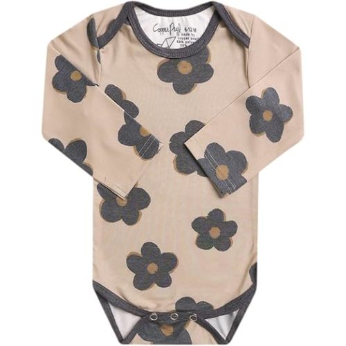 Copper Pearl Long Sleeve Bodysuit Gemma in Tan