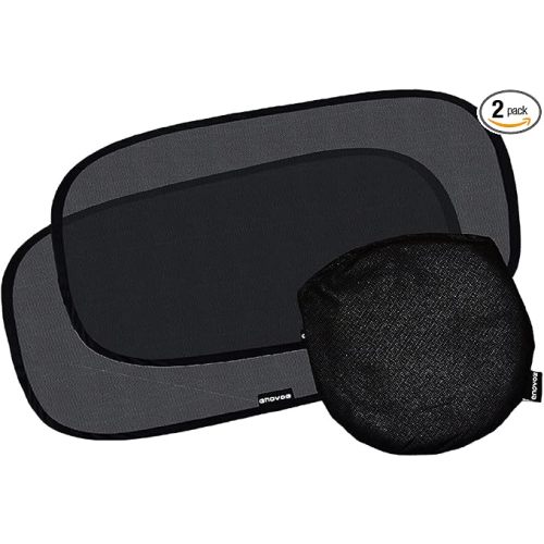 Enovoe Car Window Shade for Baby - (2 Pack) UV Protection Breathable Mesh Baby Window Covers - Sun Shade Blocker, Cling Windows Cover - Glare Shield and UV Rays Protection for Your Child - XL 25"x16"