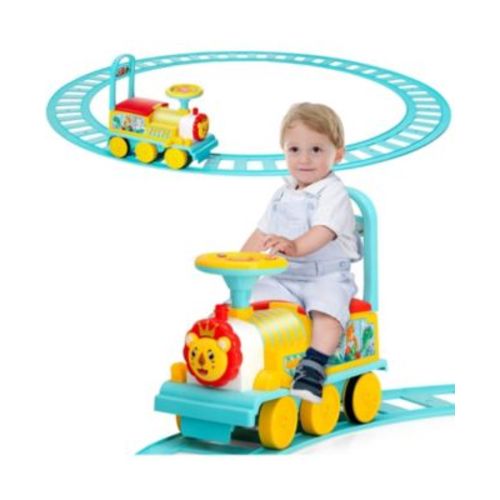 6V Electric Kids Ride On Car Toy Train with 16 Pieces Tracks