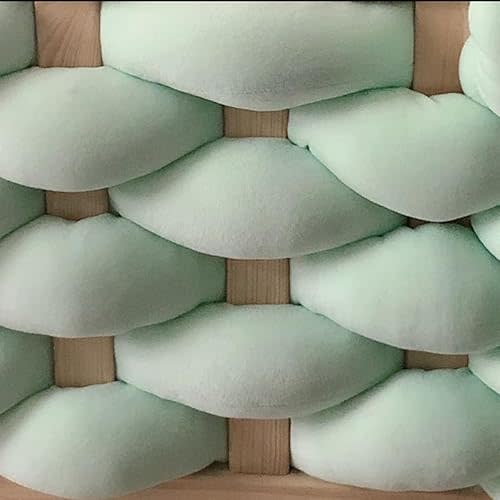 Crib Rail Cover Yarn Baby Bedding Bumper Rail Guards Covers Matress Chunky Cotton Yarn for Making The Lining for a Play Pin Super Saver Jumbo Giant Bulky Yarn (Mint Green)