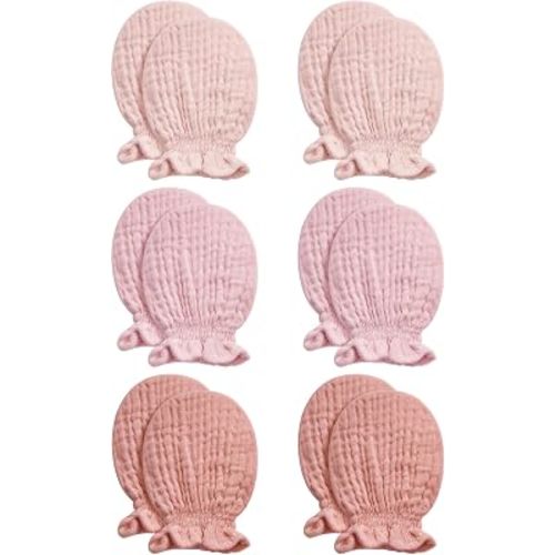 Pro Goleem Muslin Baby Mittens for Newborn, 100% Cotton No Scratch Soft Breathable Gloves for Boys and Girls 0-6 months