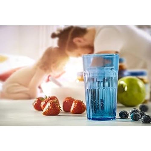 Reflo Smart Cup Bundle (Blue 1-Pack) Montessori Weaning Training for Toddlers, Slow-Spill Open-Cup Design, 360 Rim Flow-Control, Made in USA, BPA-Free, E-Guide via QR Code