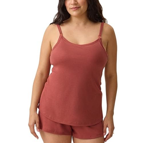 Kindred Bravely Essentials Maternity Nursing Cami, Shorts Breastfeeding Set | Soft ribbed cami with clip down straps and built in bra with lounge shorts. Stretchy & comfortable, pregnancy to postpartum