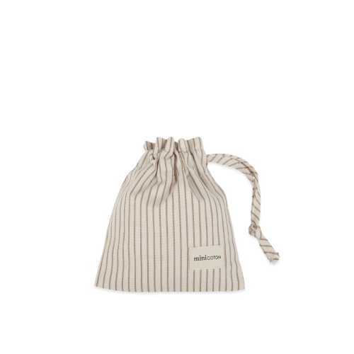 Pacifier Pouch Beige Stripes