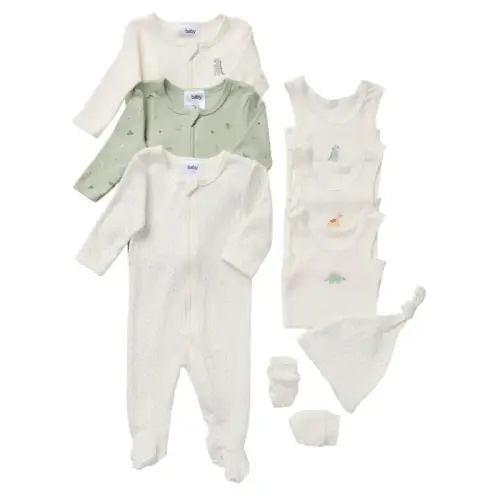 4Baby 8 Piece Set Newborn Dino Sage | Baby Bunting AU