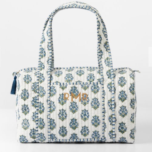 Block Print Quilted Overnighter