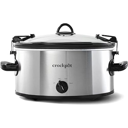 Crock-Pot SCCPVL600S Cook' N Carry 6-Quart Oval Manual Portable Slow Cooker, Silver