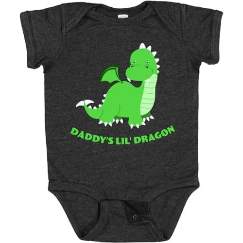 inktastic Daddy's Lil' Dragon Cute Green Dragon Baby Bodysuit