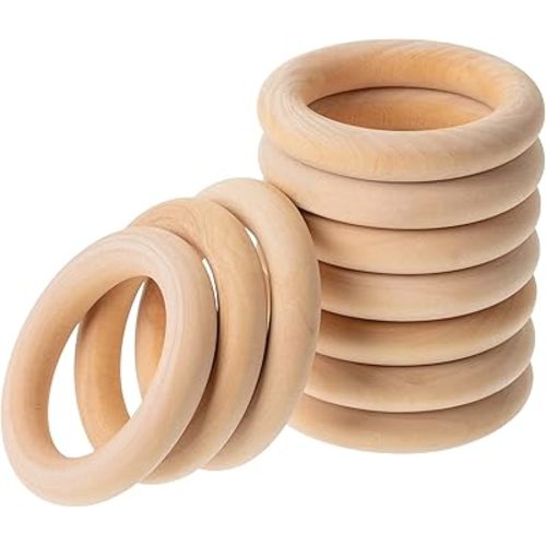 Mr. Pen Birch Wooden Rings, 2.7", 10 Pack, Wooden Rings for Crafts