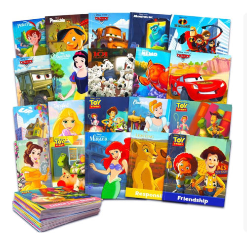 Disney Story Books Collection Set for Toddlers, Kids 3-5 - Bundle of 20 Disney and Pixar Books for Boys, Girls Featuring Cars, Toy Story, Princess, More | Bulk Disney Board Books for Kids