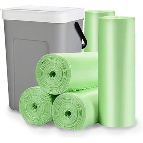 Biodegradable Trash Bags - 13 Gallon Durable Garbage Bag, Pack of 60, Perfect for Tall Trash Cans Green Thicken Recycling Bin Bags for Kitchen, Bathroom, Camping, Office, Car
