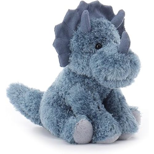 Apricot Lamb Dark Blue Triceratops Stuffed Animals for Kids, Soft Cute Plush Toys for Baby Girl and Boy, 9 Inches