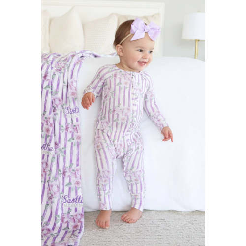 Lilas Lilacs Bamboo Waffle Convertible Zip Romper