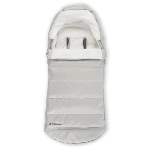 UPPAbaby CozyGanoosh Footmuff - Easily Attaches to UPPAbaby Strollers + RumbleSeat - Ultra-Plush, Weather-Proof - Winter Stroller Cover - Savannah (Pearl Gray Jacquard)