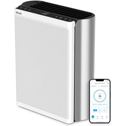 Levoit Air Purifiers for Home Large Room with 3-Channel Air Quality Monitor, Washable Pre-Filter, AHAM VERIFIDE, HEPA Sleep Mode for Pet, Allergy, Smoke, Dust, Alexa Control, 2655 Ft², EverestAir-P