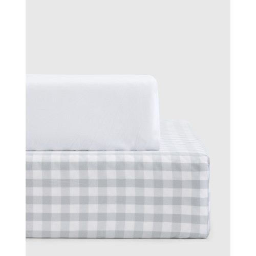 Organic Percale Gingham Crib Sheet 2-Pack