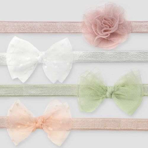 Carter's Just One You® Baby Girls' 4pk Headwrap- Pink/Green Newborn
