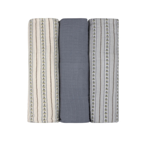 Baby Boy Muslin Swaddle Blanket 3-Pack | Jersey Cotton | Linear Tulip | Ely's & Co – Ely's & Co.