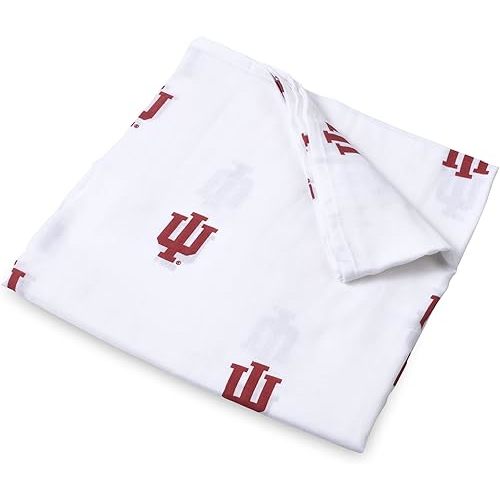Three Little Anchors Indiana University Muslin Swaddle Blanket 47x47in