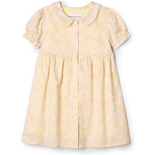Amazon Essentials x Sofia Grainge Toddler and Baby Girls' Cotton Sateen Dress with Collar