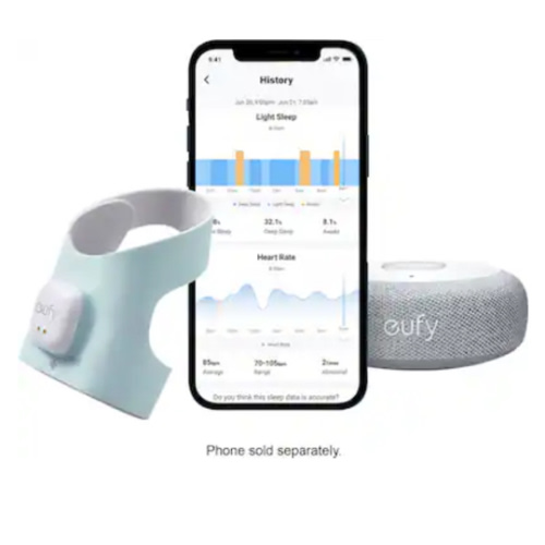 eufy - S320 Smart Sock WiFi Baby Monitor with Receiver and Customizable Wellness Tracker - Blue