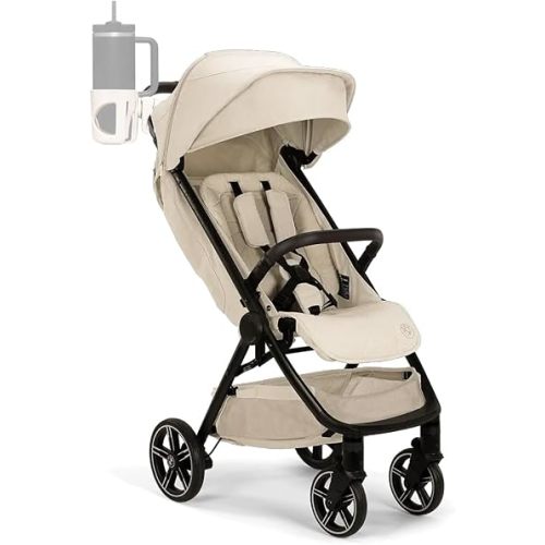 Cup Holder Compatible with Nuna Stroller Models TRVL, TRVL LX, Mixx, TAVO, SWIV & Demi – 360° Adjustable Clamp, Spill-Resistant, Secure Hold, Fits Bottles, Tumblers & Travel Mugs (Ivory)