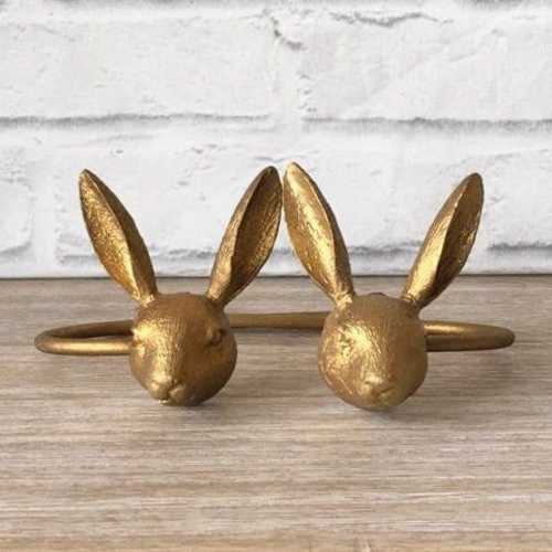 Pair of 2 Vintage Style Gold Rabbit Hare Hook Or Curtain Tie Back Wall Mounted Hook Home Decor Gift Tieback Coat Hanger Holder Golden Luxury