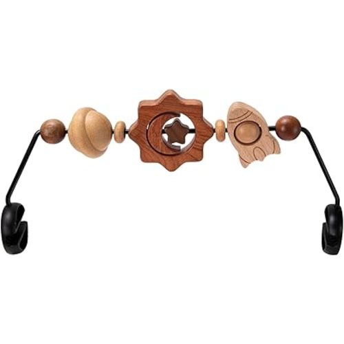 Baby Bouncer Toy Bar Wooden Compatible with Baby Bjorn Bouncer, Bouncer Toy Attachment Tight and Secure Fit, So Fun to Watch, Touch and Spin for Babies All Ages - Space Exploration