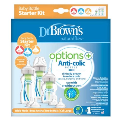 Dr Brown&apos;s Options+ Wide Neck Baby Bottle Starter Kit