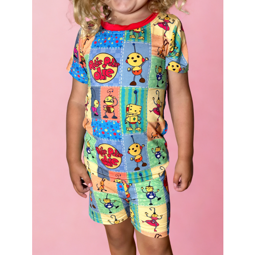 Flashback Flippy Bamboo Short Sleeve and Shorts Two Piece Pajama Set