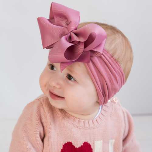 Baby Headband, Baby Girl Headbands, Pink Toddler Hair Bows, Baby Headwraps, Pink Bow Headband, Newborn Headband, Baby Girl Turban, Baby Bows
