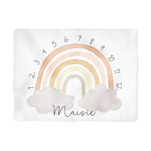 Rainbow Personalized Milestone Blanket