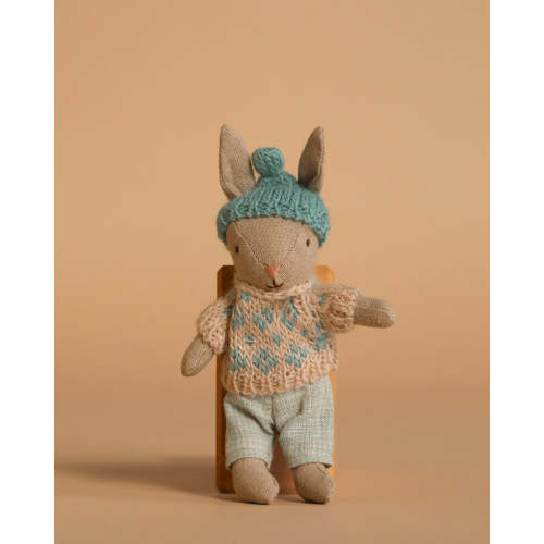 Maileg Winter Rabbit, Micro - Sand - Mint