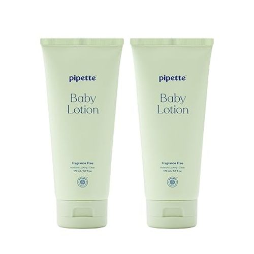 Pipette Baby Lotion, Fragrance Free, 5.7 fl oz (Pack of 2), Unscented Baby Lotion for Newborn, Sensitive Skin, and Kids, Non-Toxic and Hypoallergenic, Made with Ceramides