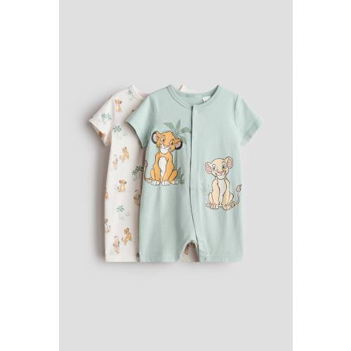 Light turquoise/The Lion King 2-Pack Printed Cotton Pajama Jumpsuits for kids | H&M US