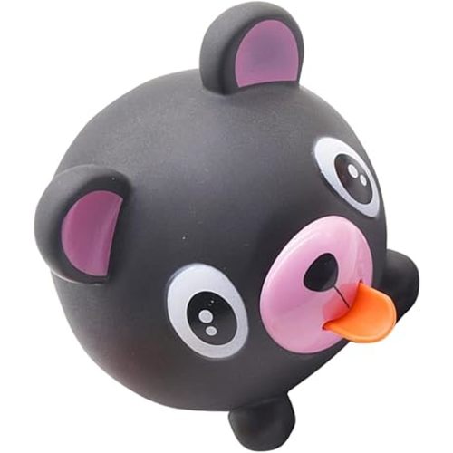 TOYANDONA Squeeze Toy for Kids - Bear Tongue Stick Out Animal Tongue Out Toy Squeeze Ball for Stress Relief Fun Kids Adults Birthday Party Favors Easter Basket Goodie Bag Stocking Stuffers, Black